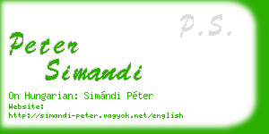 peter simandi business card